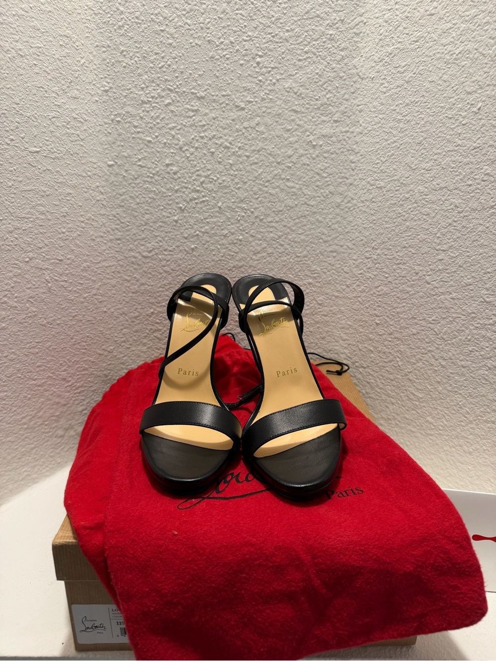 Christian Louboutin Black Strappy Open-Toe Sandals